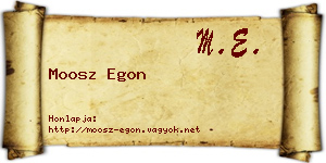 Moosz Egon névjegykártya